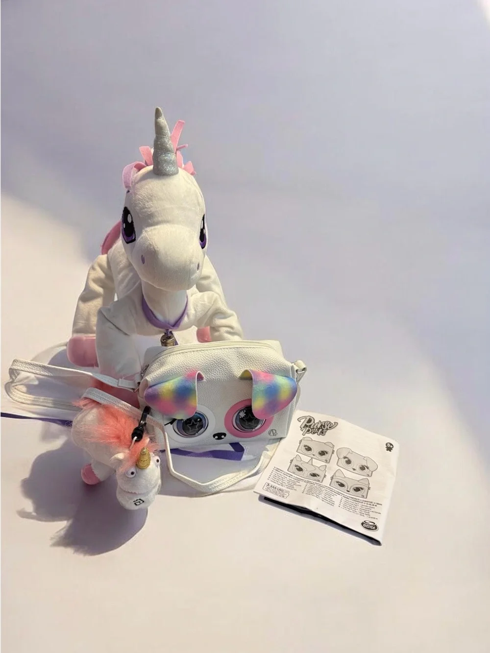 Purse Pets Unicorn Interactive Crossbody Bag Plush Charm Lights Sounds